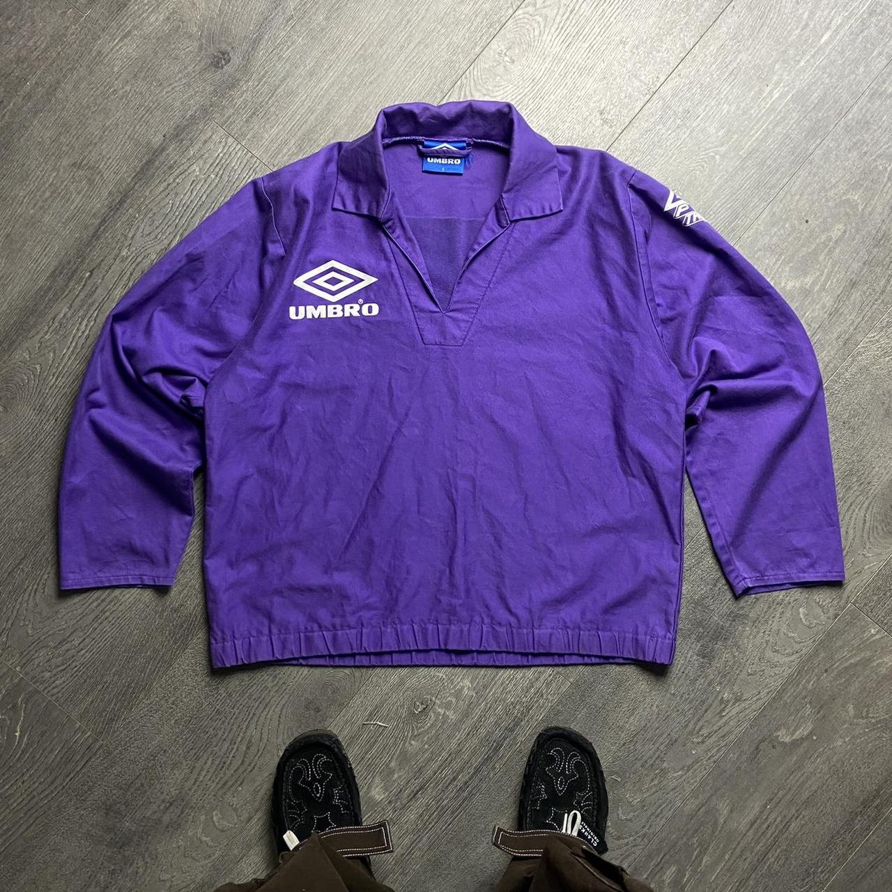 Vintage Umbro training drill top Purple Great | Depop