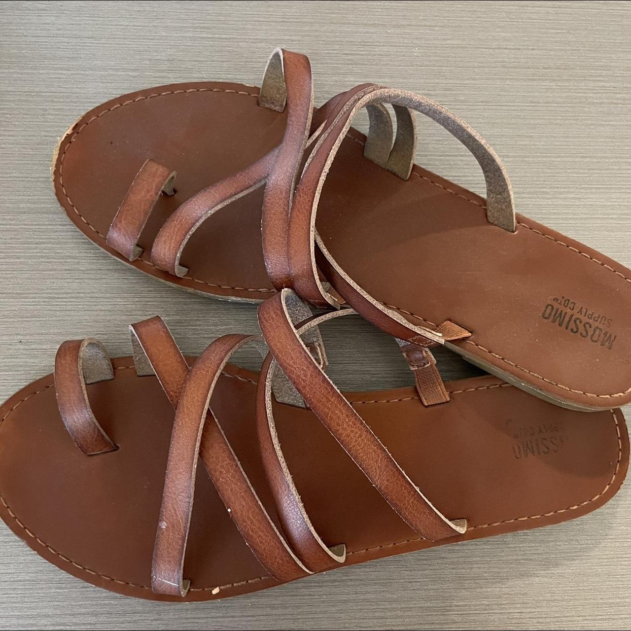 Brown Strappy Sandals Flaws shown in pictures wear Depop