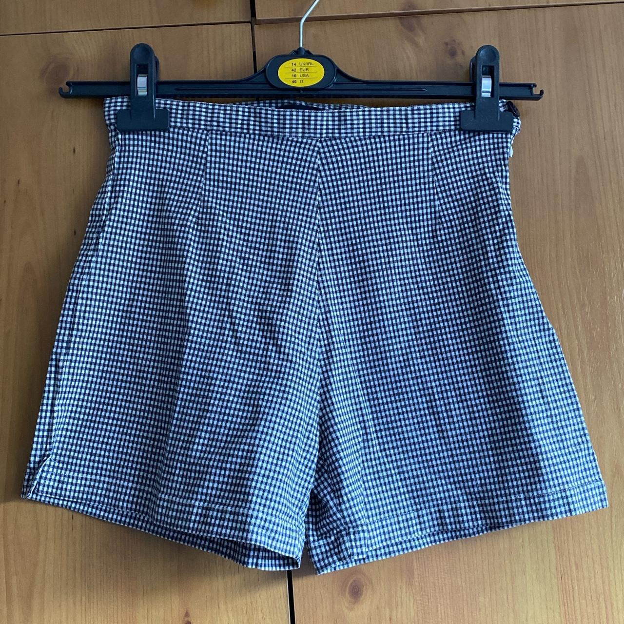 Janique black and white high waist gingham... - Depop