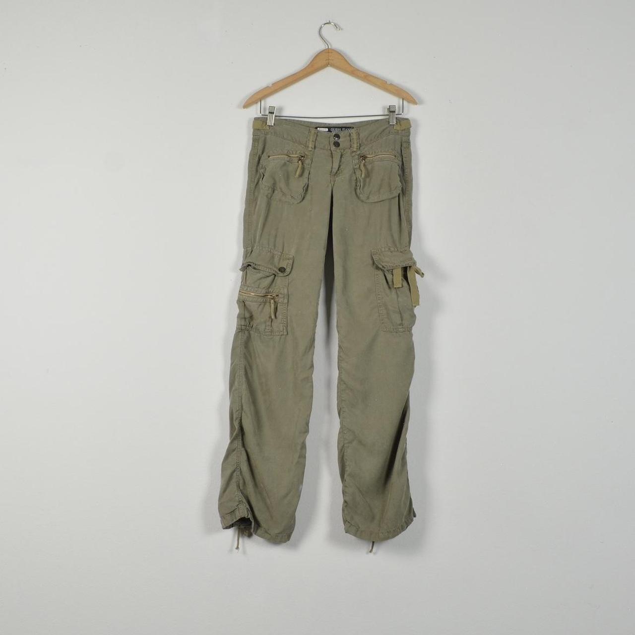 Guess 2000s Cargo Low Rise Green Army Pants