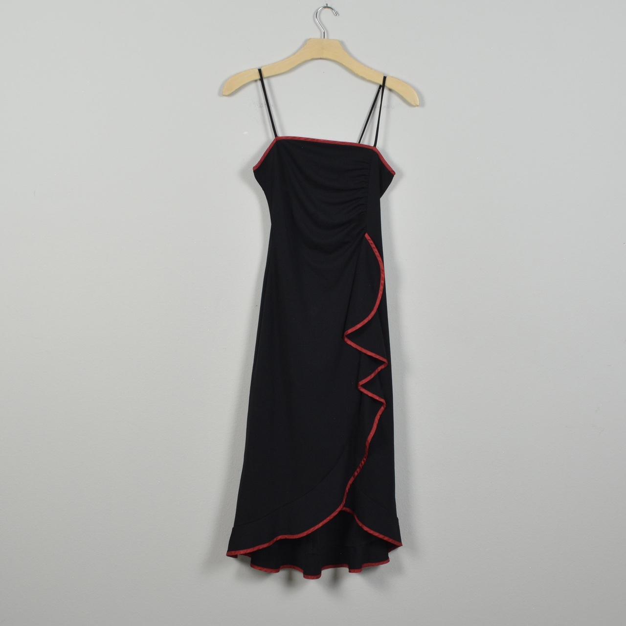 Black dress clearance with red trim