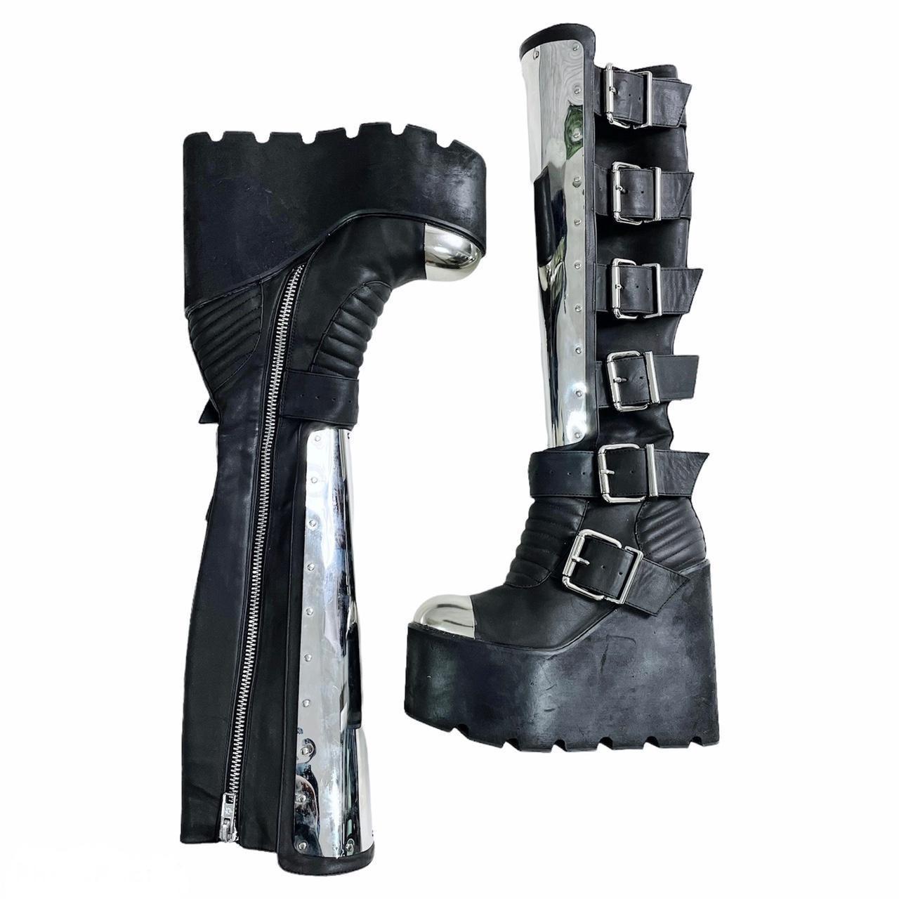 Black platform knee high boots ONE DAY SALE ITEM... Depop