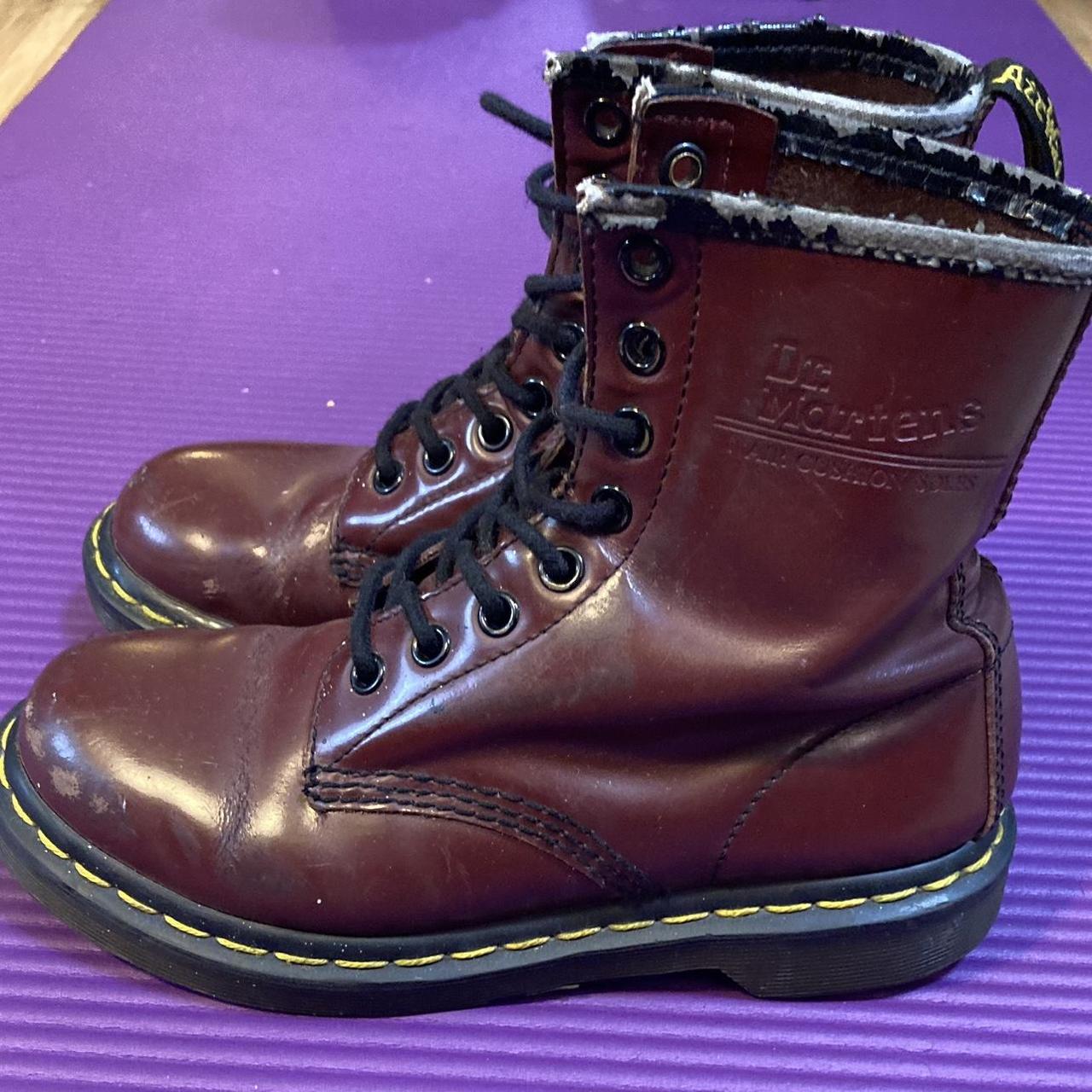 Cherry Red Burgundy Doc Martens Boots Size 5... Depop