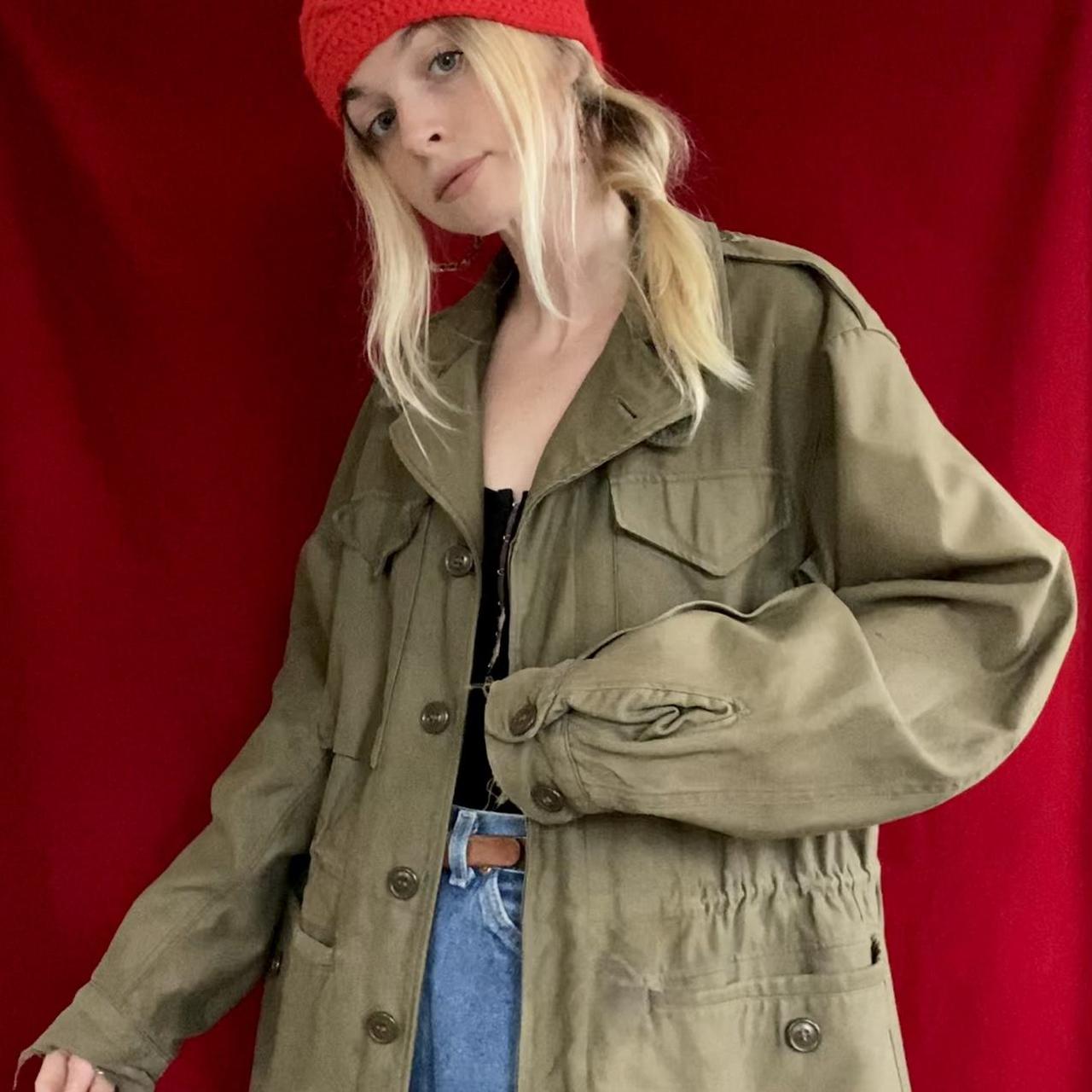 Coolest army green vintage jacket. Well made, warm... - Depop