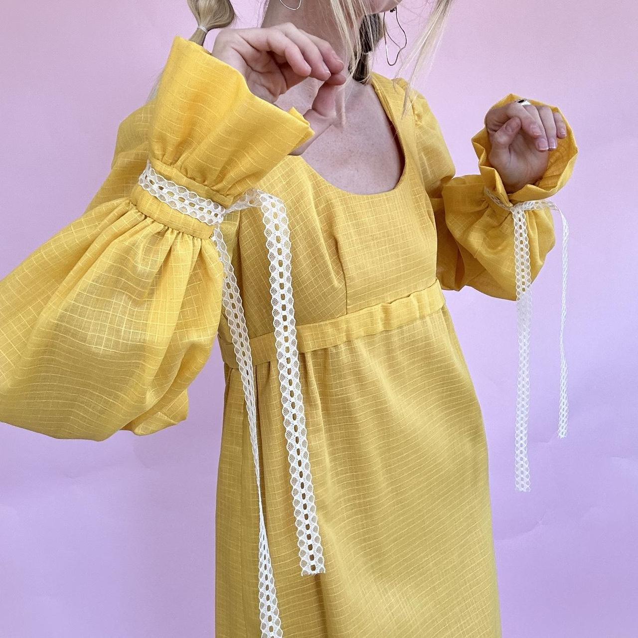 Amazing mustard yellow vintage gown. This 1970s... - Depop