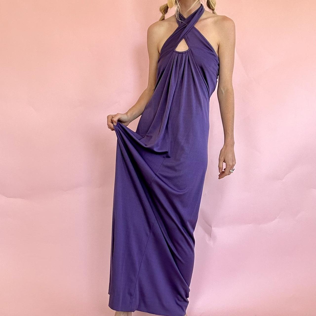 Gorgeous 1970s Purple Halter Maxi Dress You Can Depop 6560