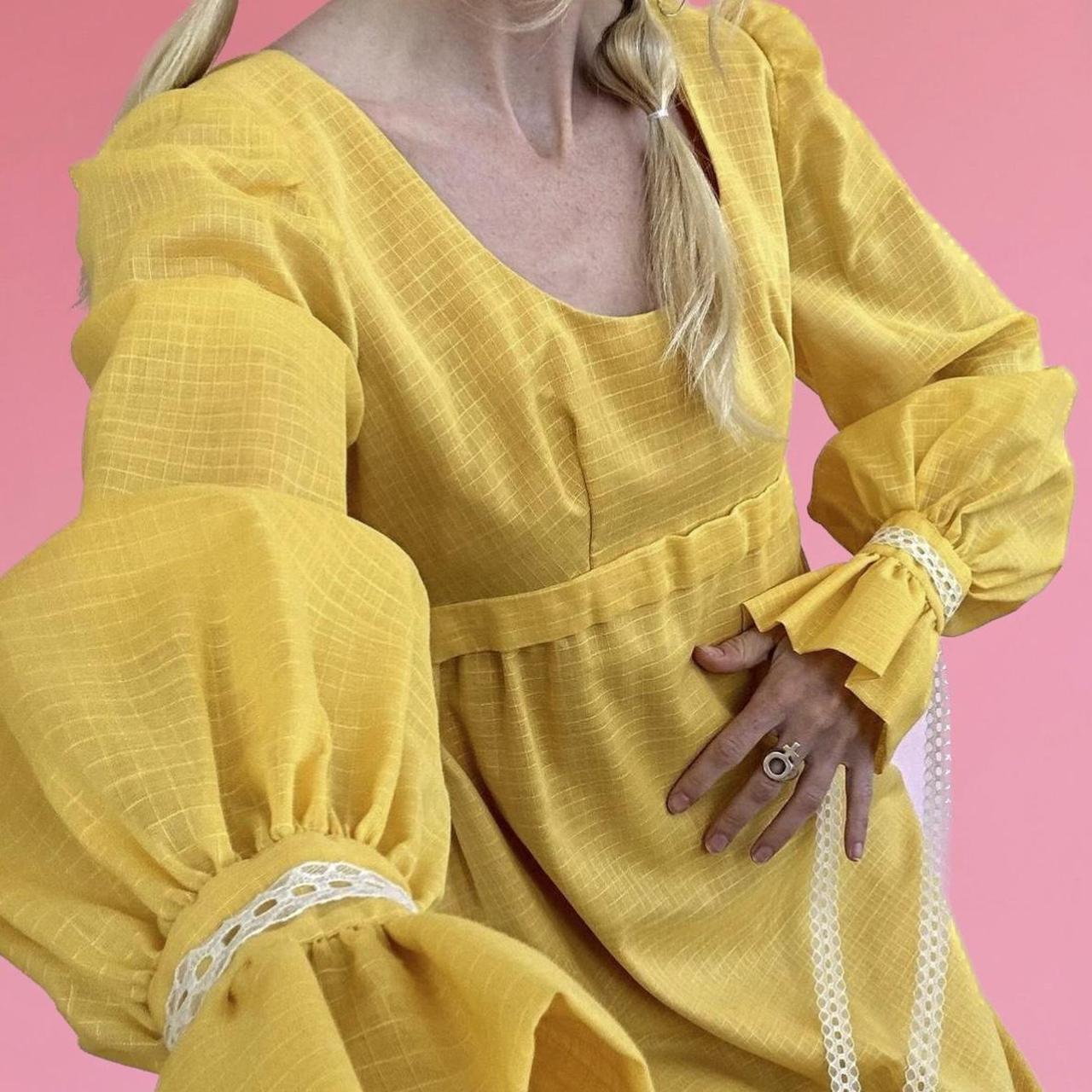 Amazing mustard yellow vintage gown. This 1970s... - Depop