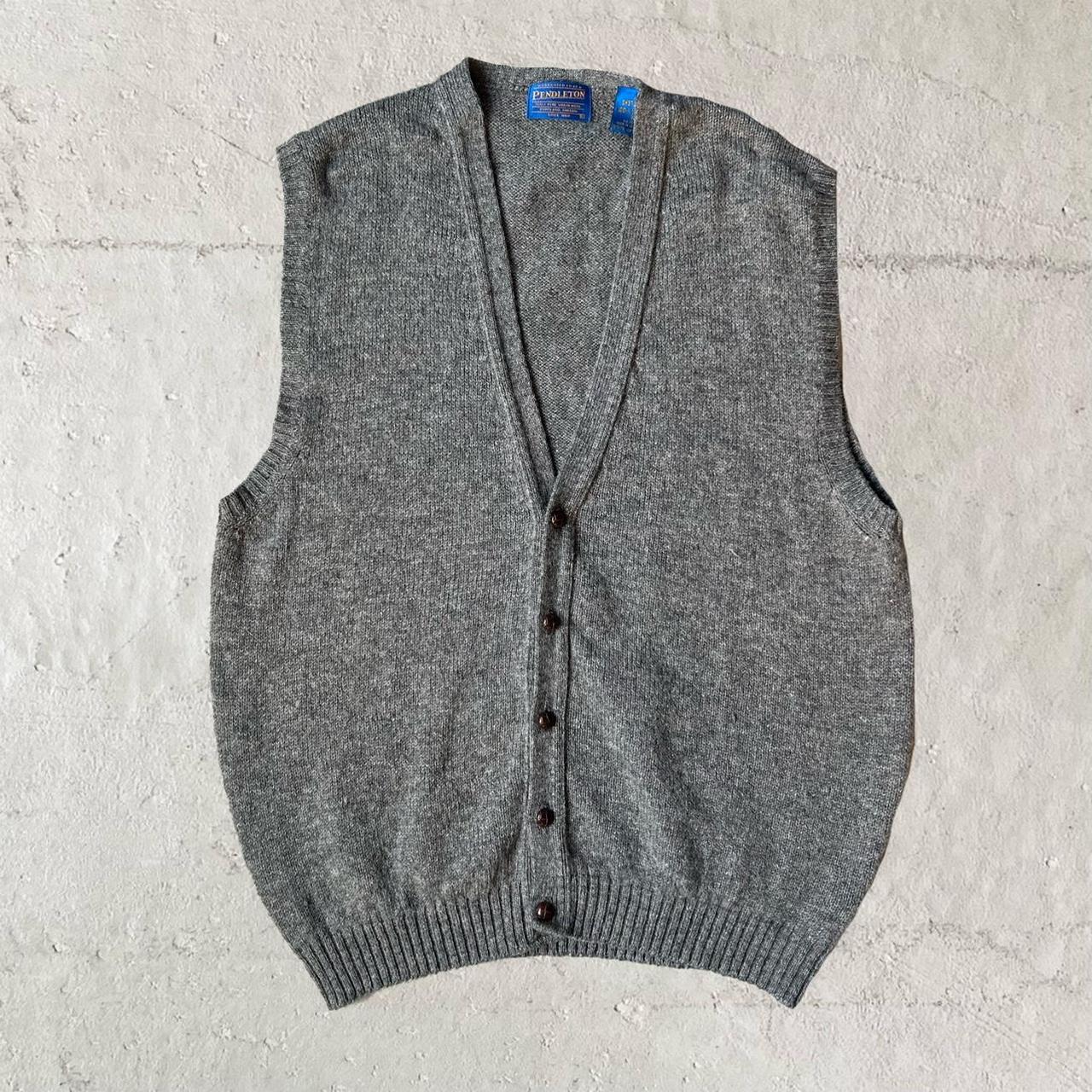pendleton grandpa sweater vest vintage 90s grey... - Depop