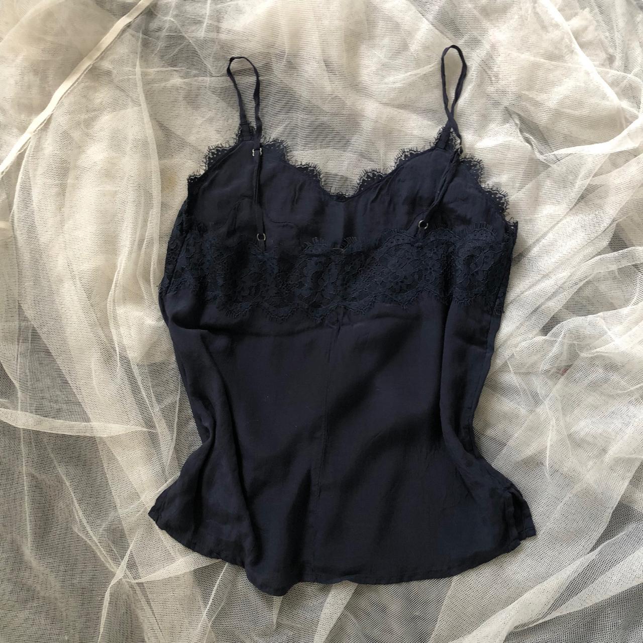 Abercrombie & Fitch Silk Lace Cami Bodysuit - size - Depop