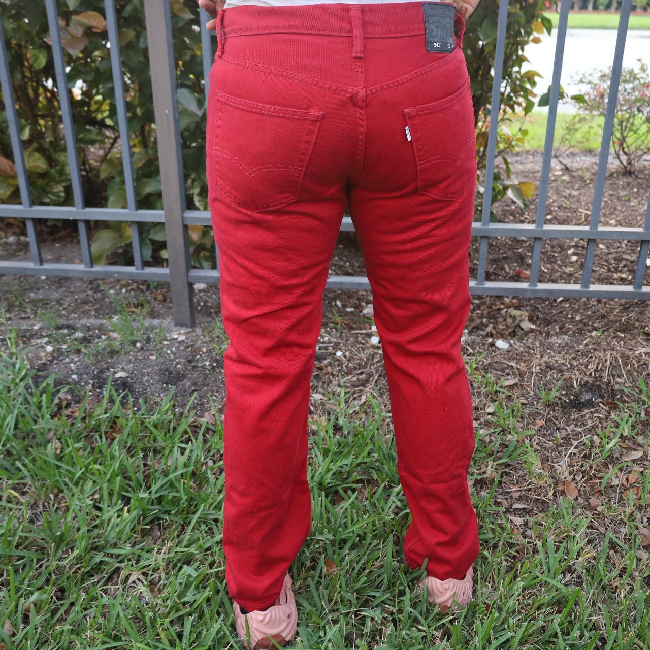 Red Levi straight leg jeans , 32x34, #red #levi...