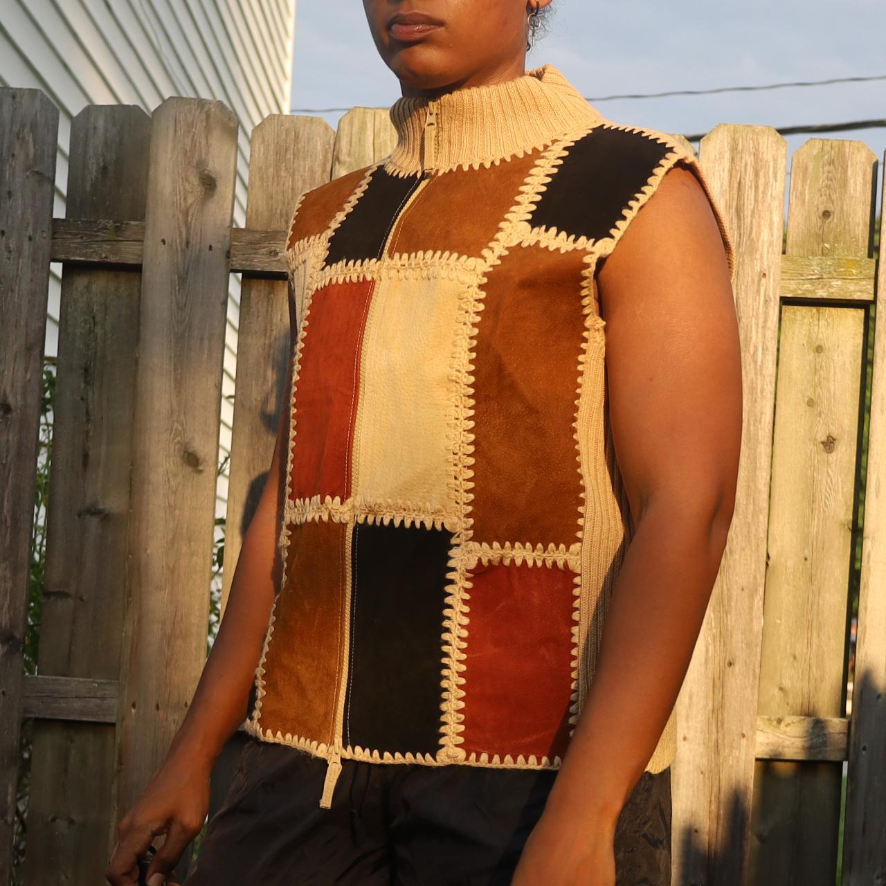 Patchwork vest on sale