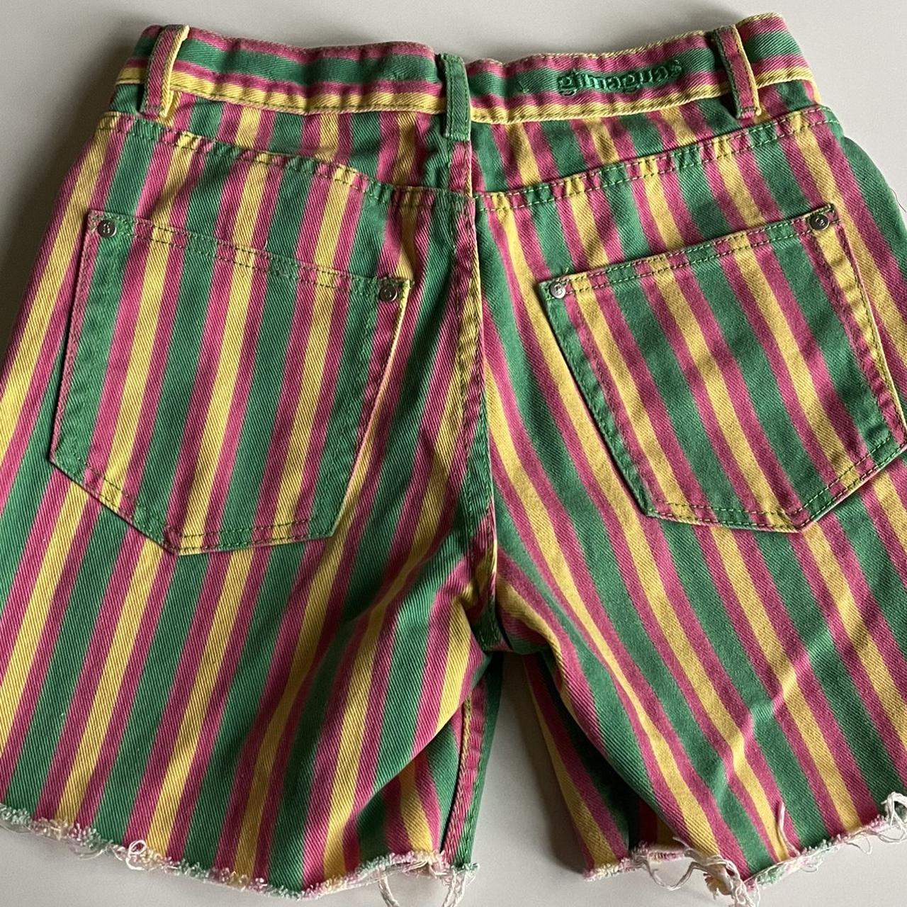 Gimaguas green stripe Piru shorts in size 34 🦓 worn... - Depop