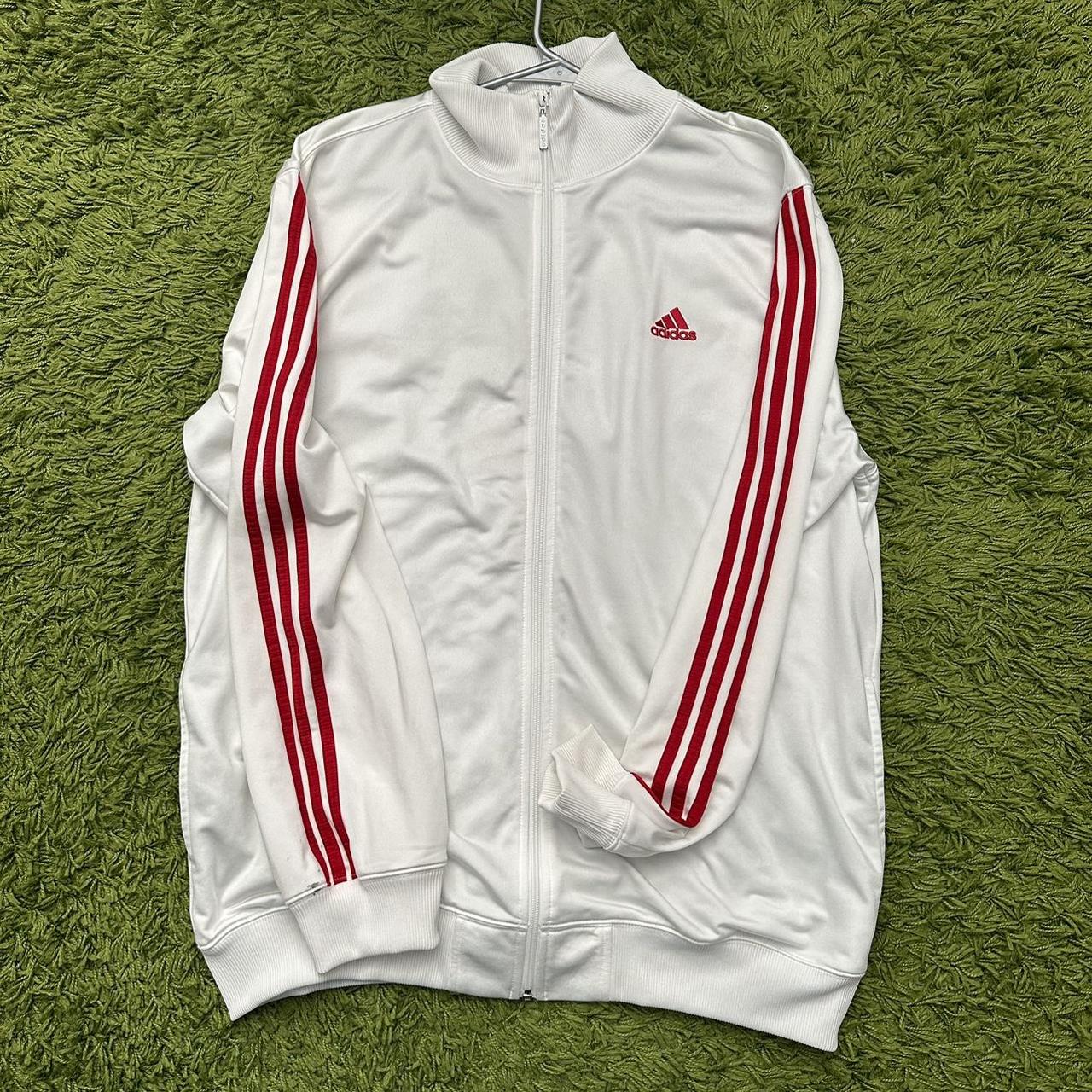 mens white adidas track jacket