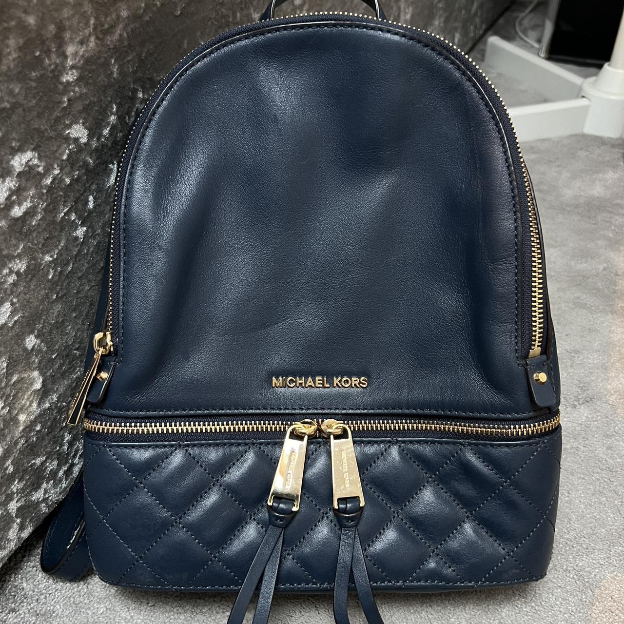 Michael kors navy blue backpack best sale