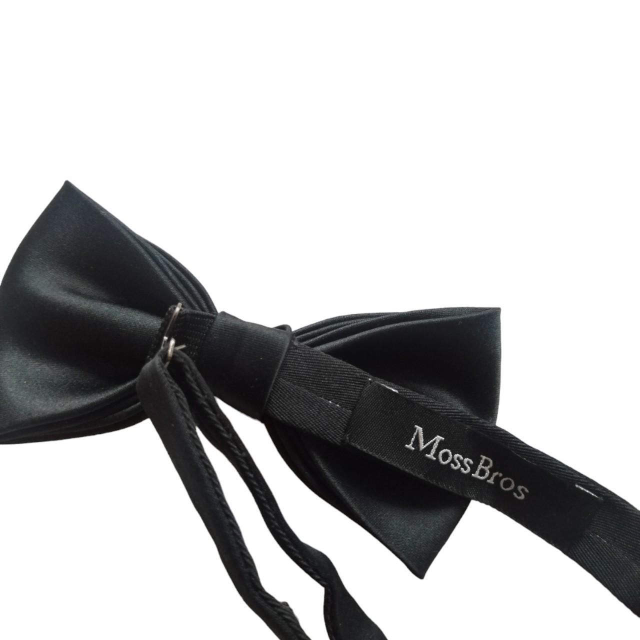 mens black bow tie and suspenders