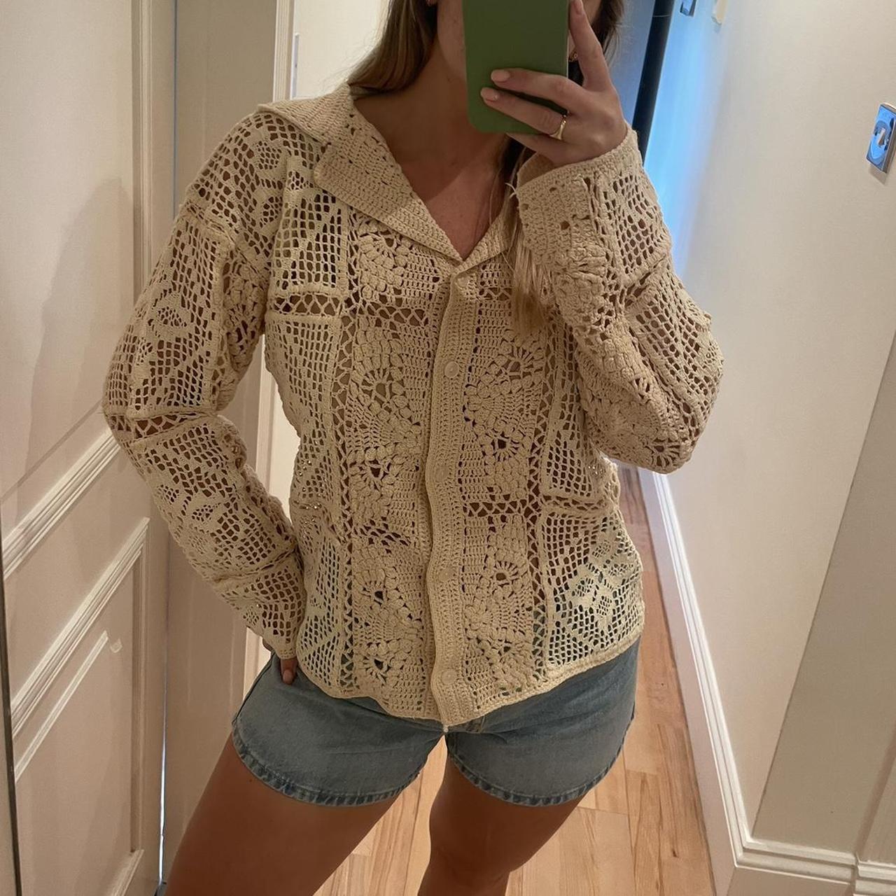 Womens Sweaters Patchwork Knit Cardigan Zara Chunky Cardigan