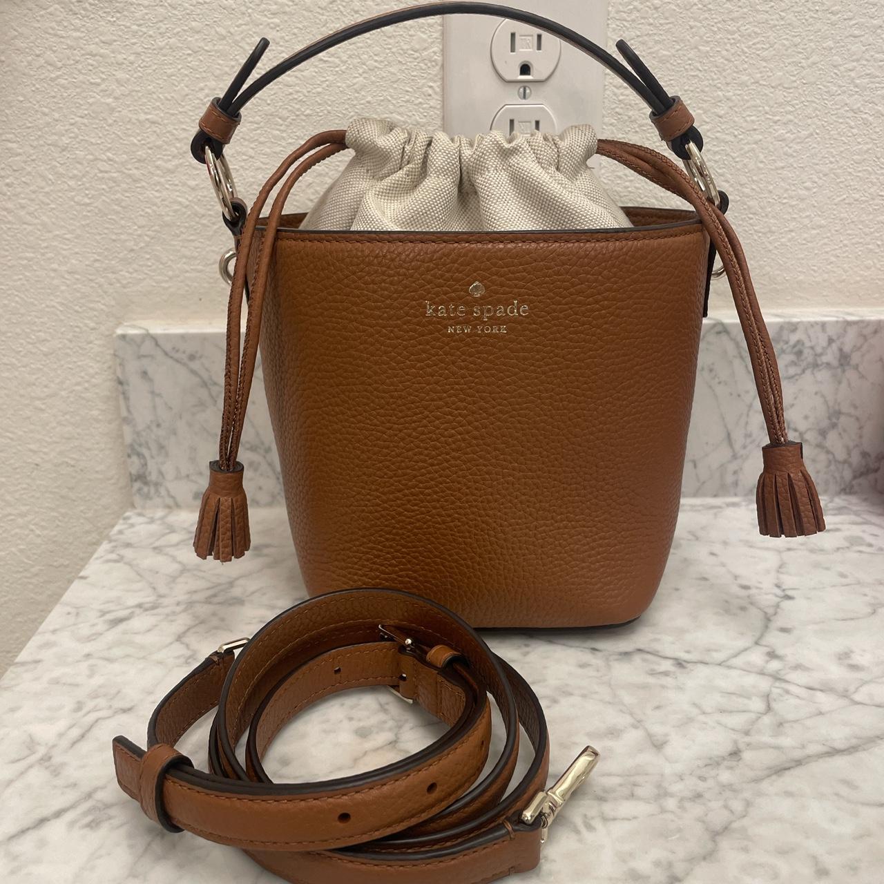 KATE SPADE HAYES BROWN BUCKET BAG shops