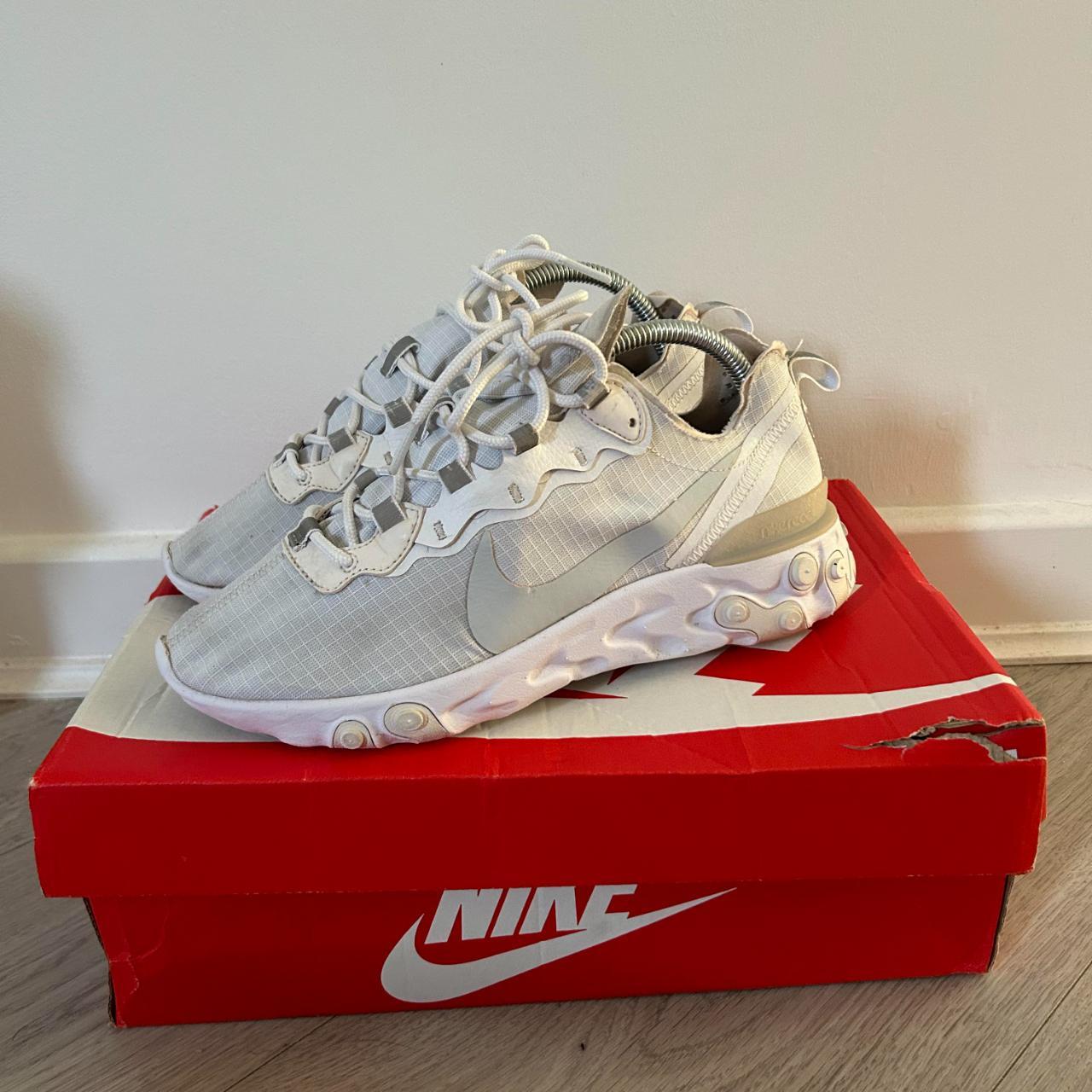 Nike React Element 55 UK 7 White Lightly stained as... - Depop
