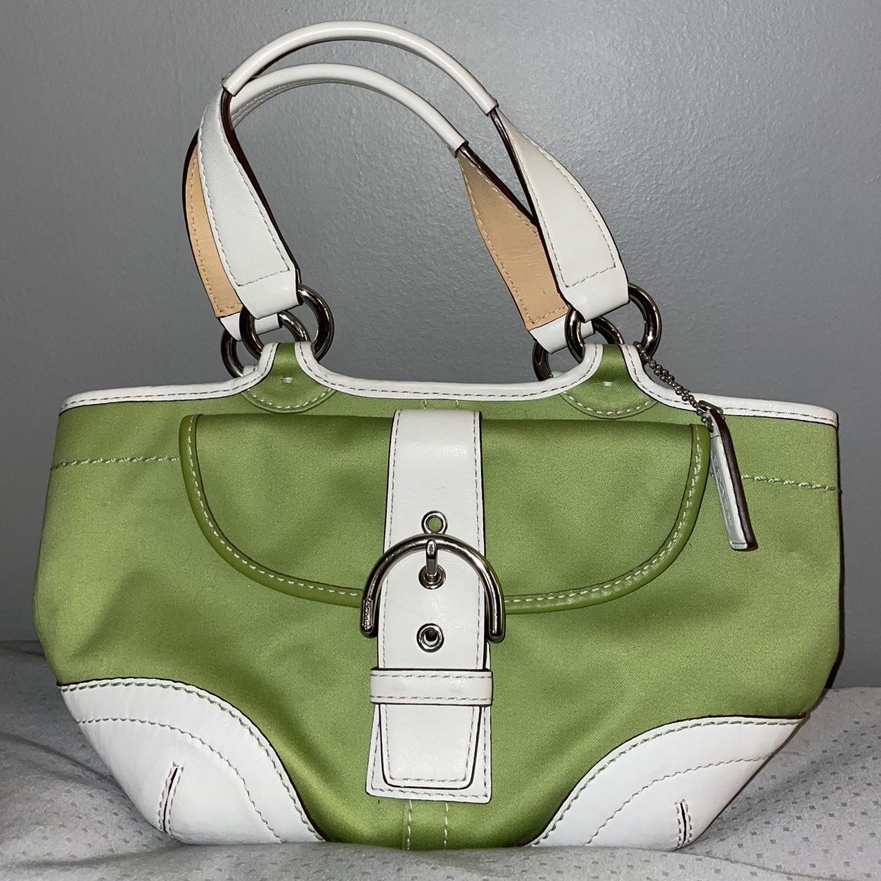 Lime green Coach purse. Slight signs of wear from - Depop