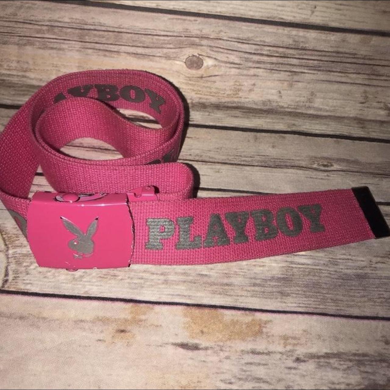 Playboy buckle adjusting belt 29” Size S/M #cute... - Depop