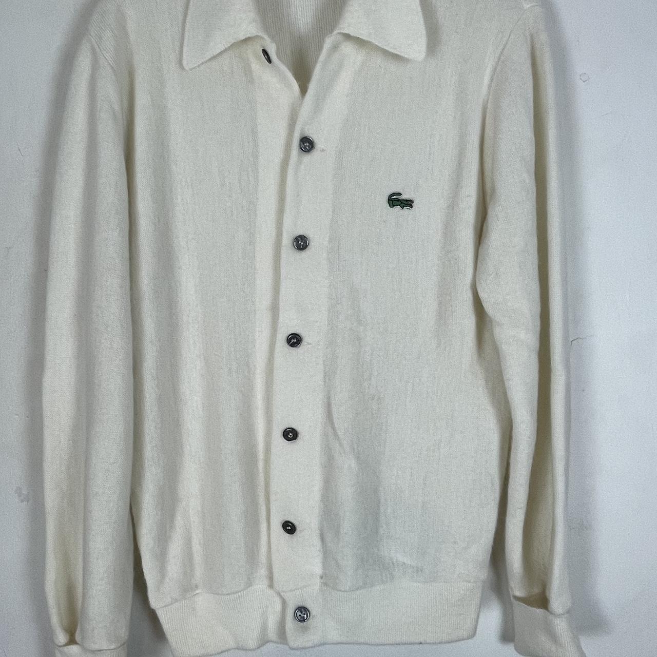 Vintage Lacoste Izod Cream White Cardigan Men s Size