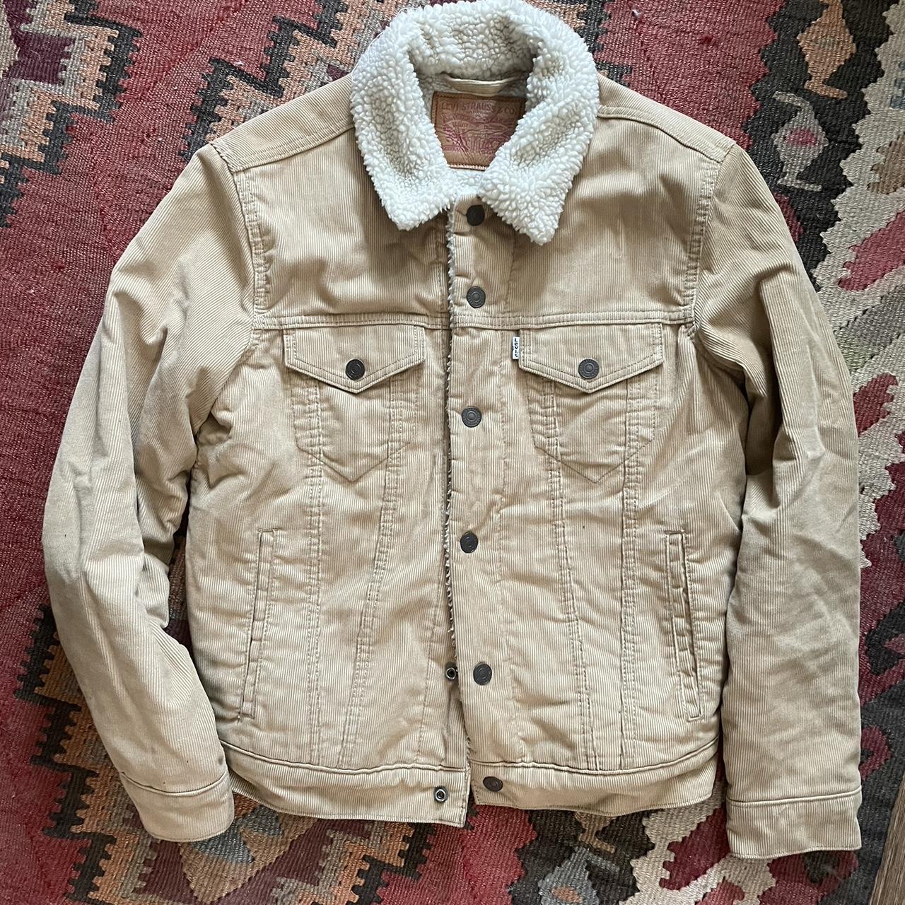 Levis Sherpa tan corduroy jacket! Great for fall and... - Depop