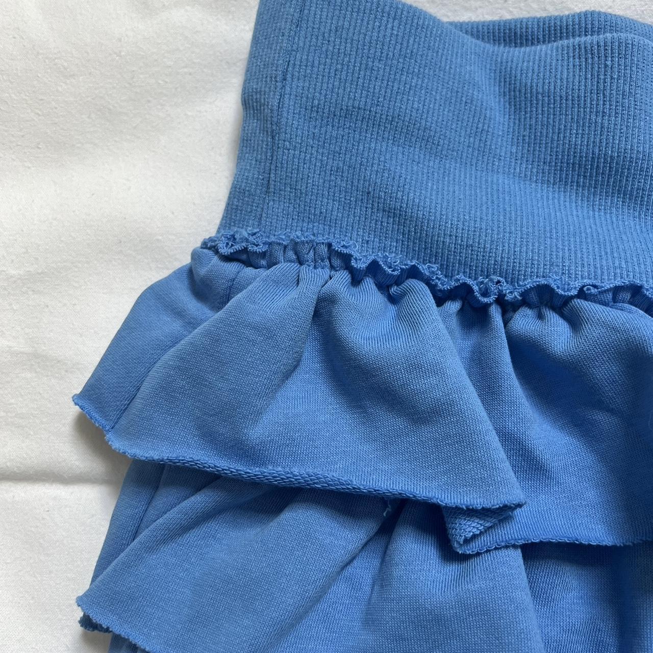 Super cute blue mini skirt with ruffle layers and... - Depop