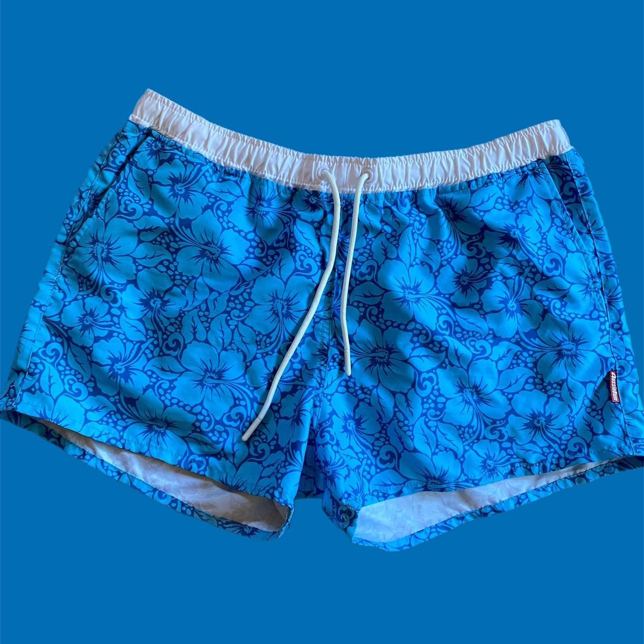 Men's Blue and White Shorts Depop