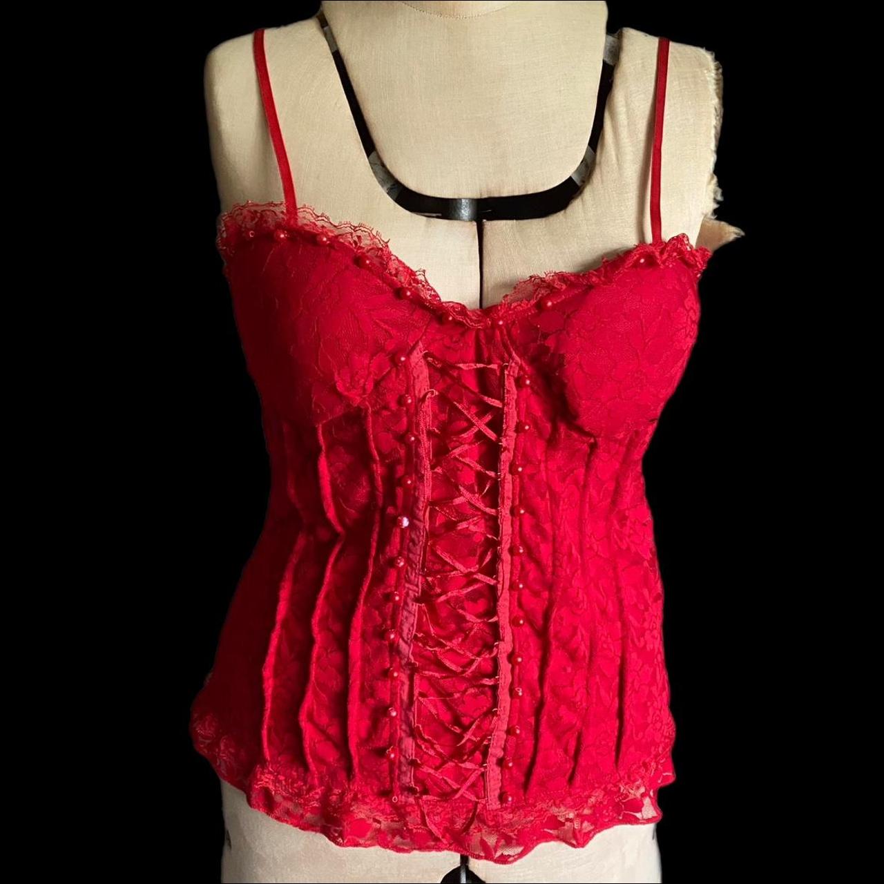 Women's Red Corset Depop