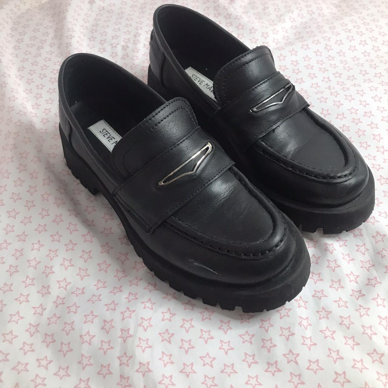 Steve Madden Loafers Black Europian size 37.... - Depop