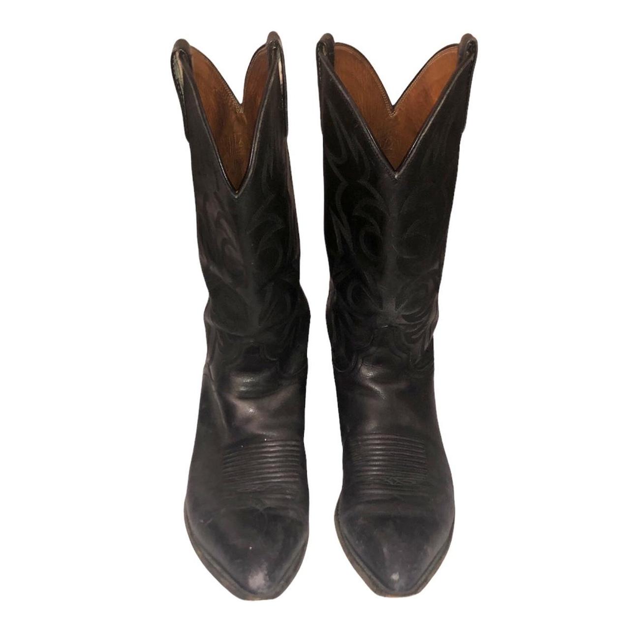 used black mens vintage cowboy boots. has a lot of... Depop