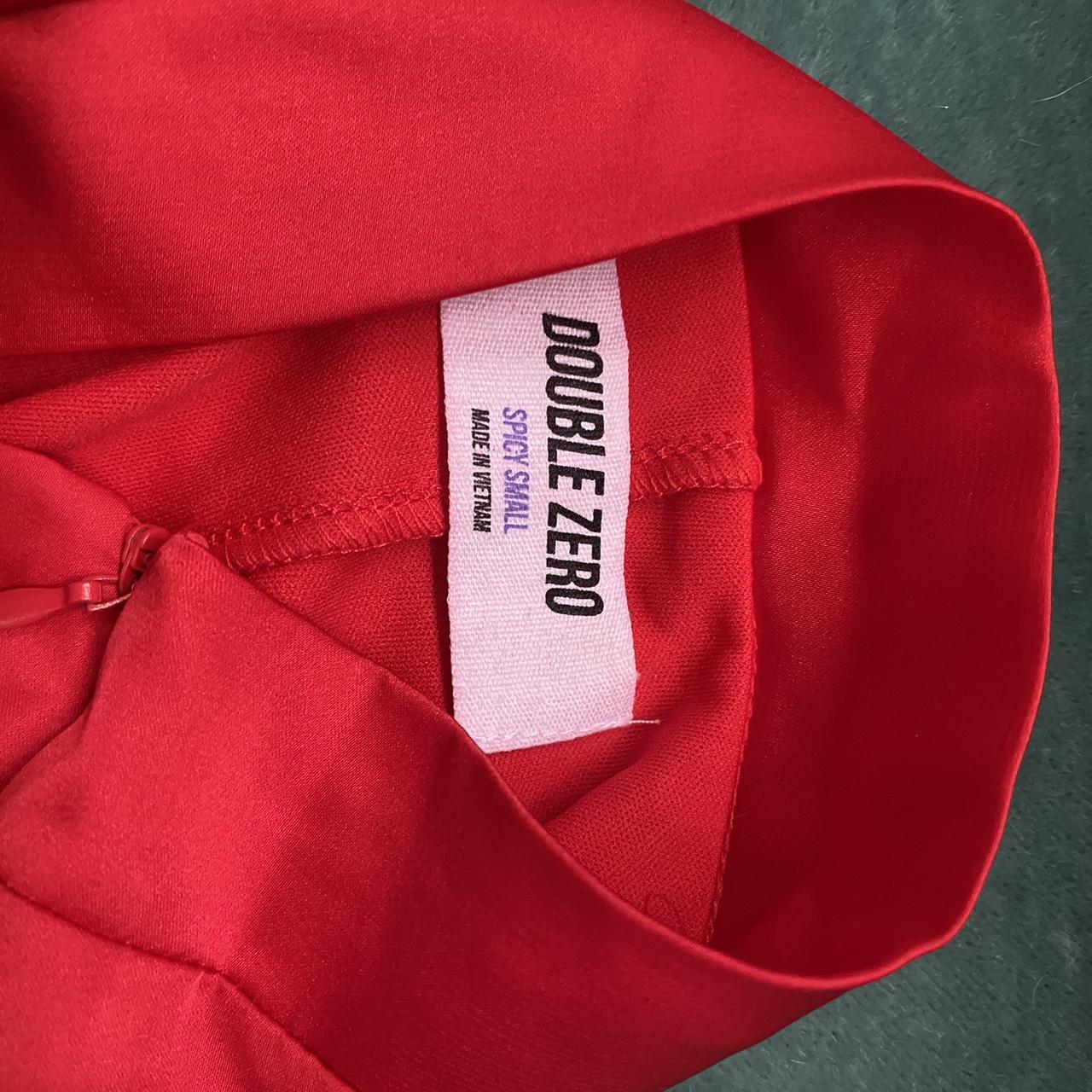 Red satin skirt - Depop