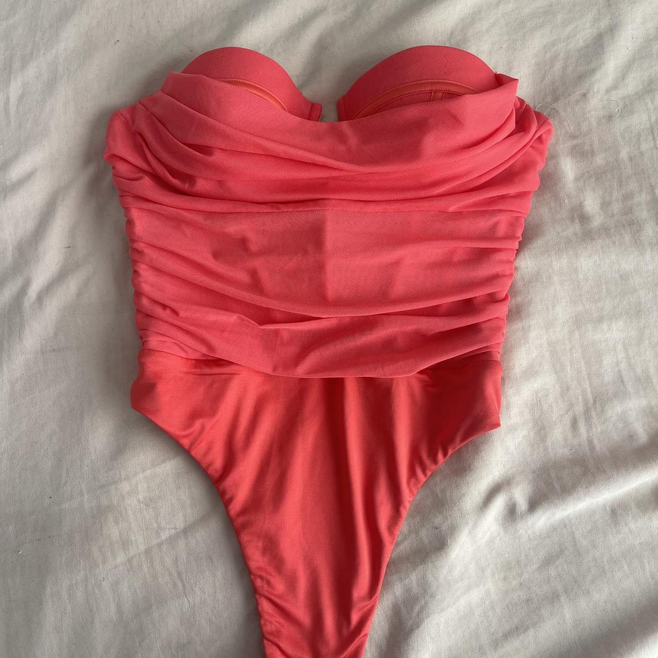 Ohpolly Red Vinyl Plunge bodysuit Worn for a few - Depop