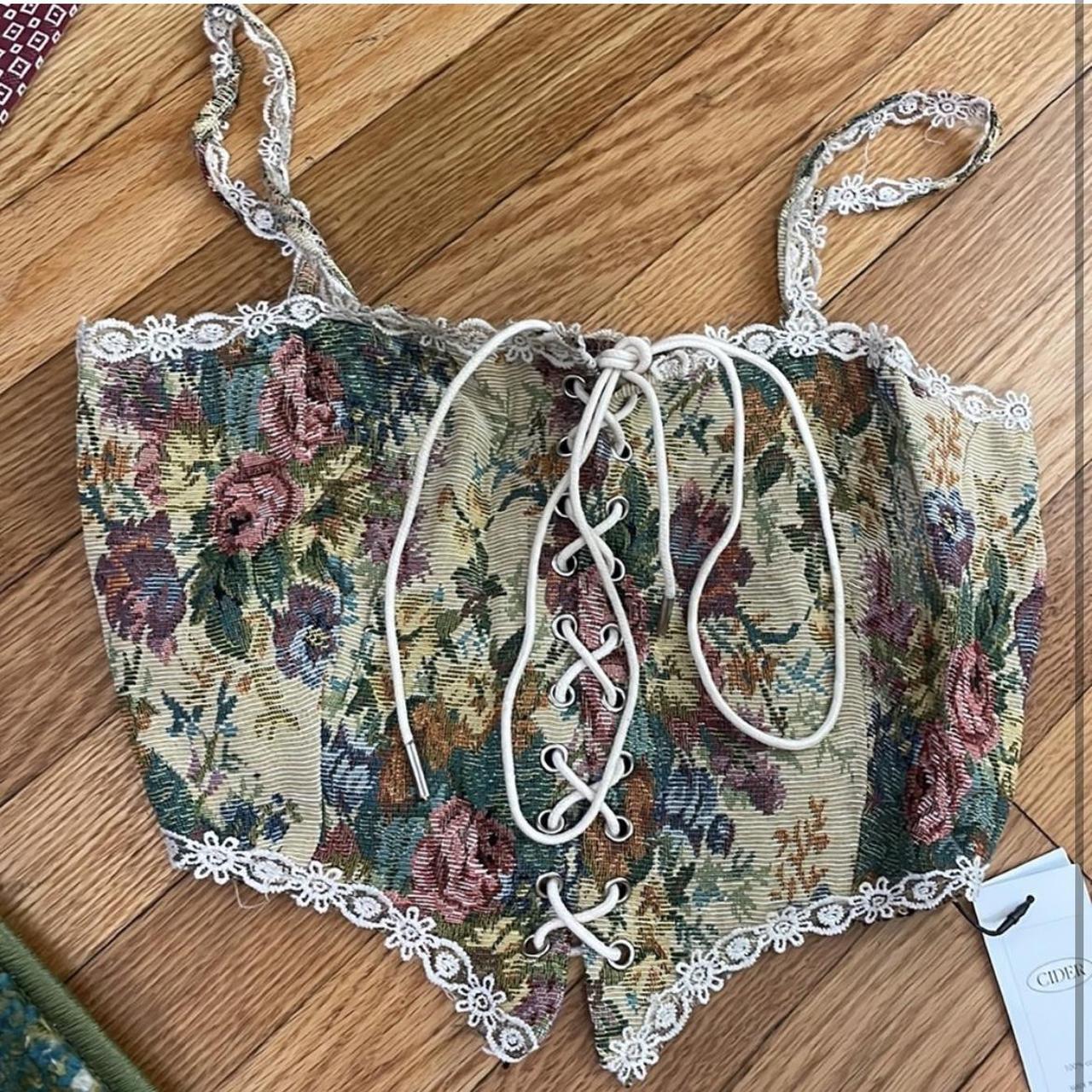 Cider floral corset top Depop