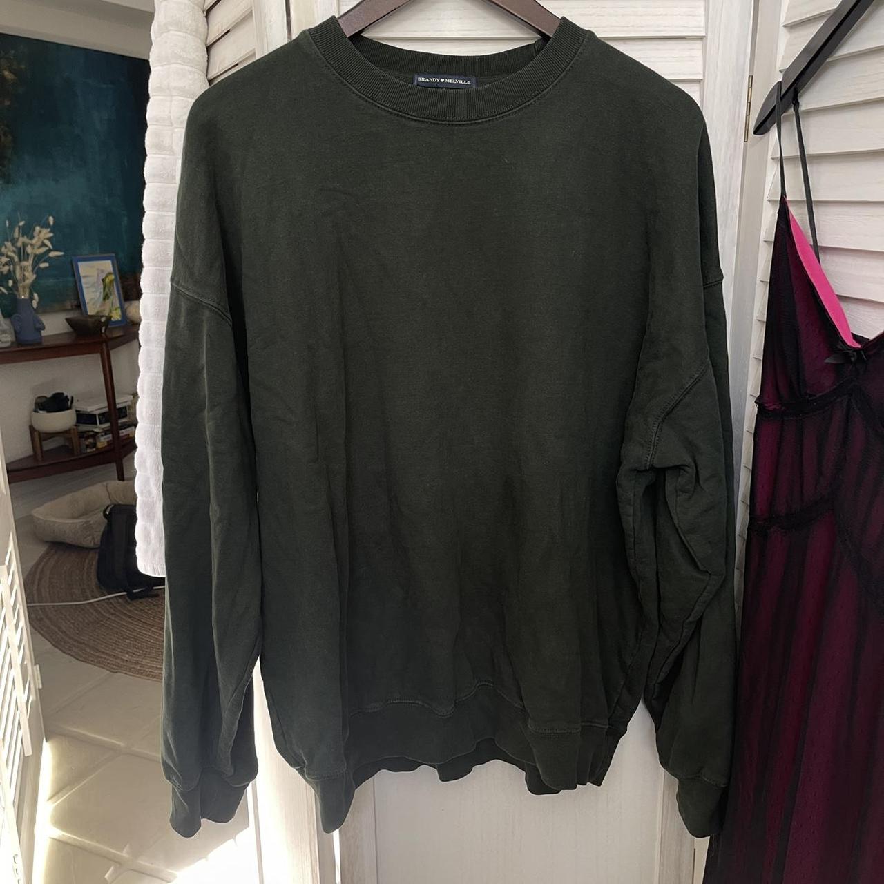 brandy melville green sweatshirt