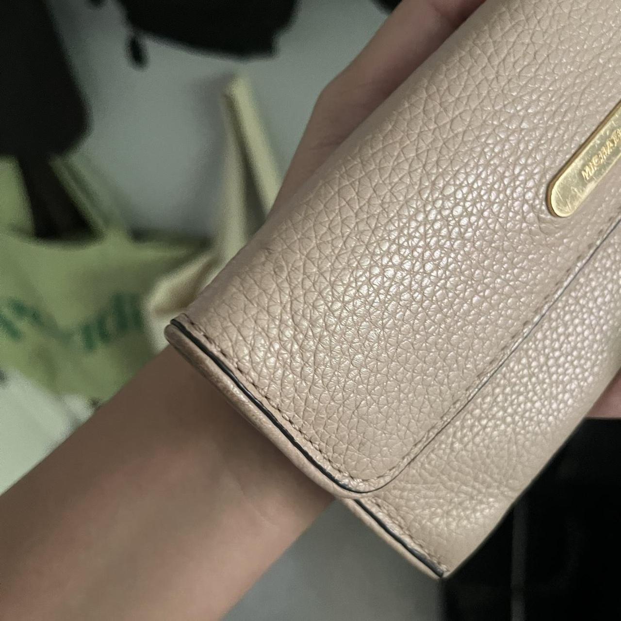 Small metallic silver Michael Kors wallet. Has soft - Depop