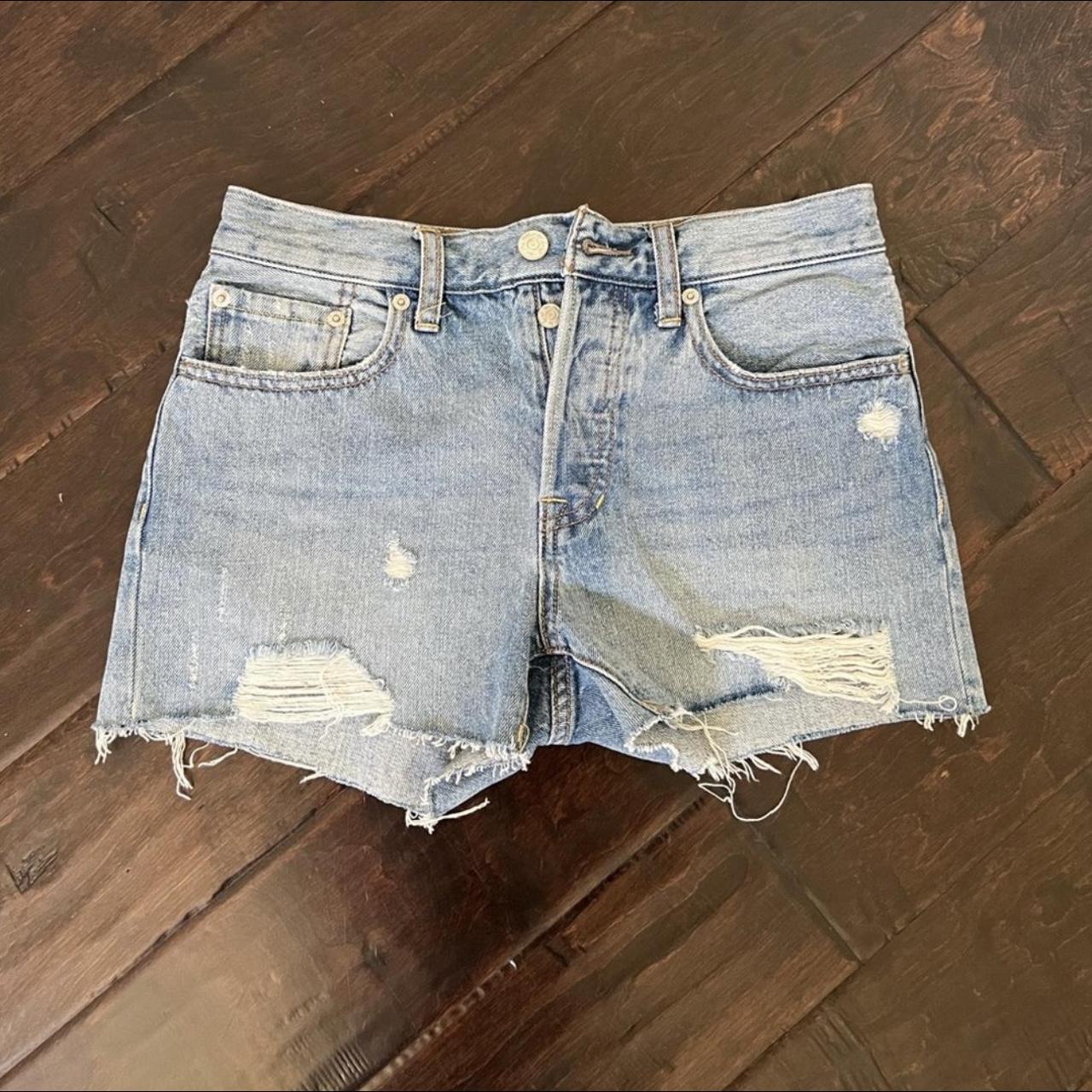 Free people shorts Ripped jean shorts - Depop