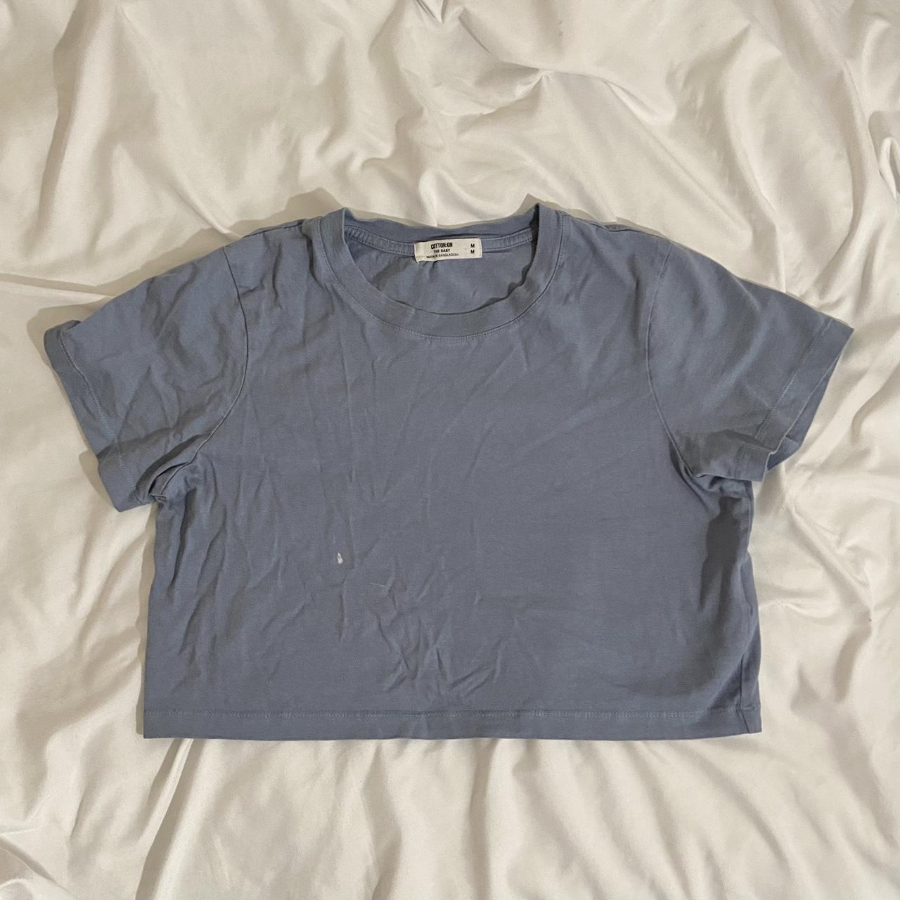 blue crop top from cotton on **free... Depop