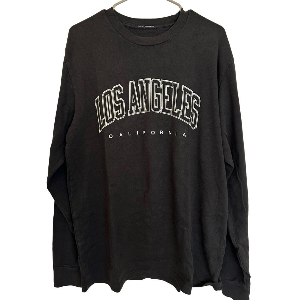 BRANDY MELVILLE grey oversized long sleeves shirt with graphic prints