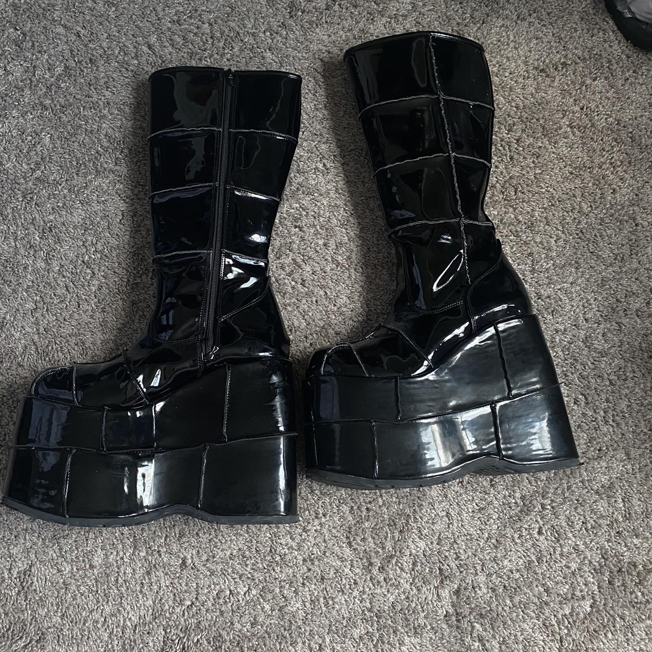 Demonia Patent Leather Stack-301 Depop