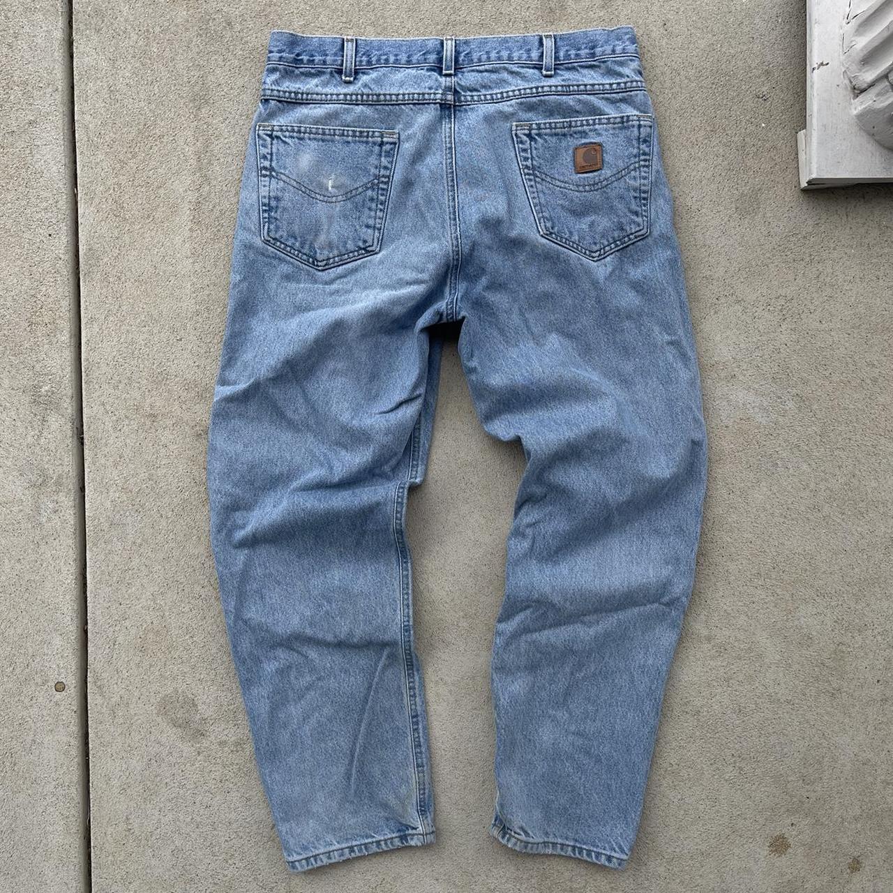 Vintage Carhartt Blue Jeans Y2K Relaxed Distressed... - Depop