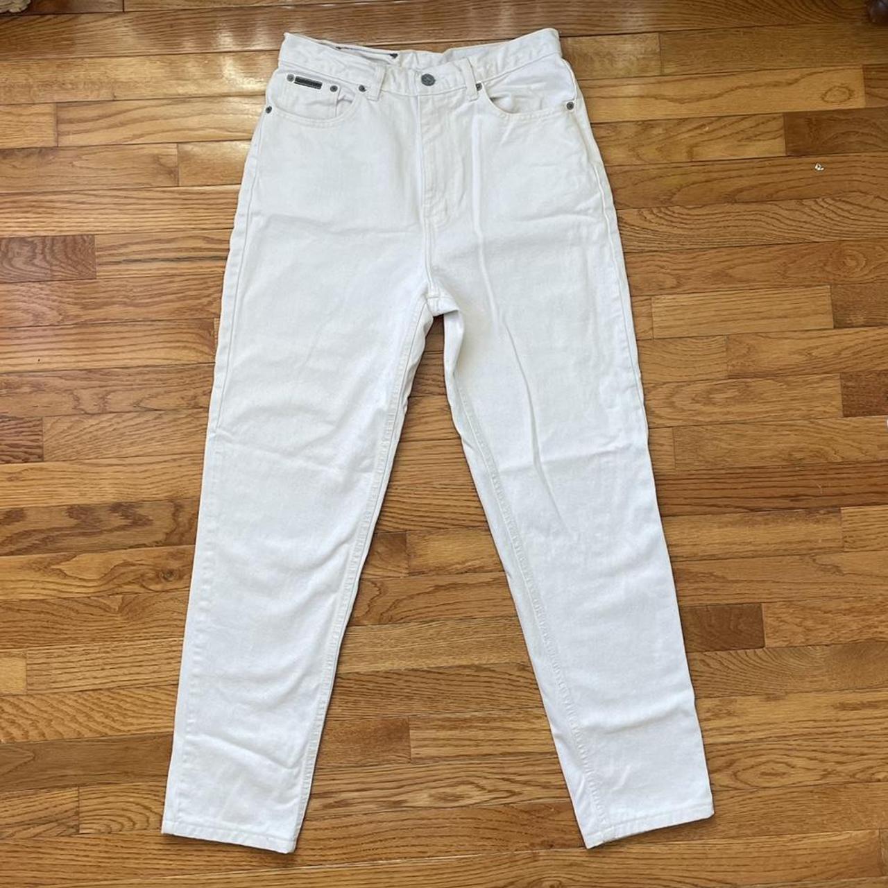 Calvin Klein Women's Cream Jeans | Depop