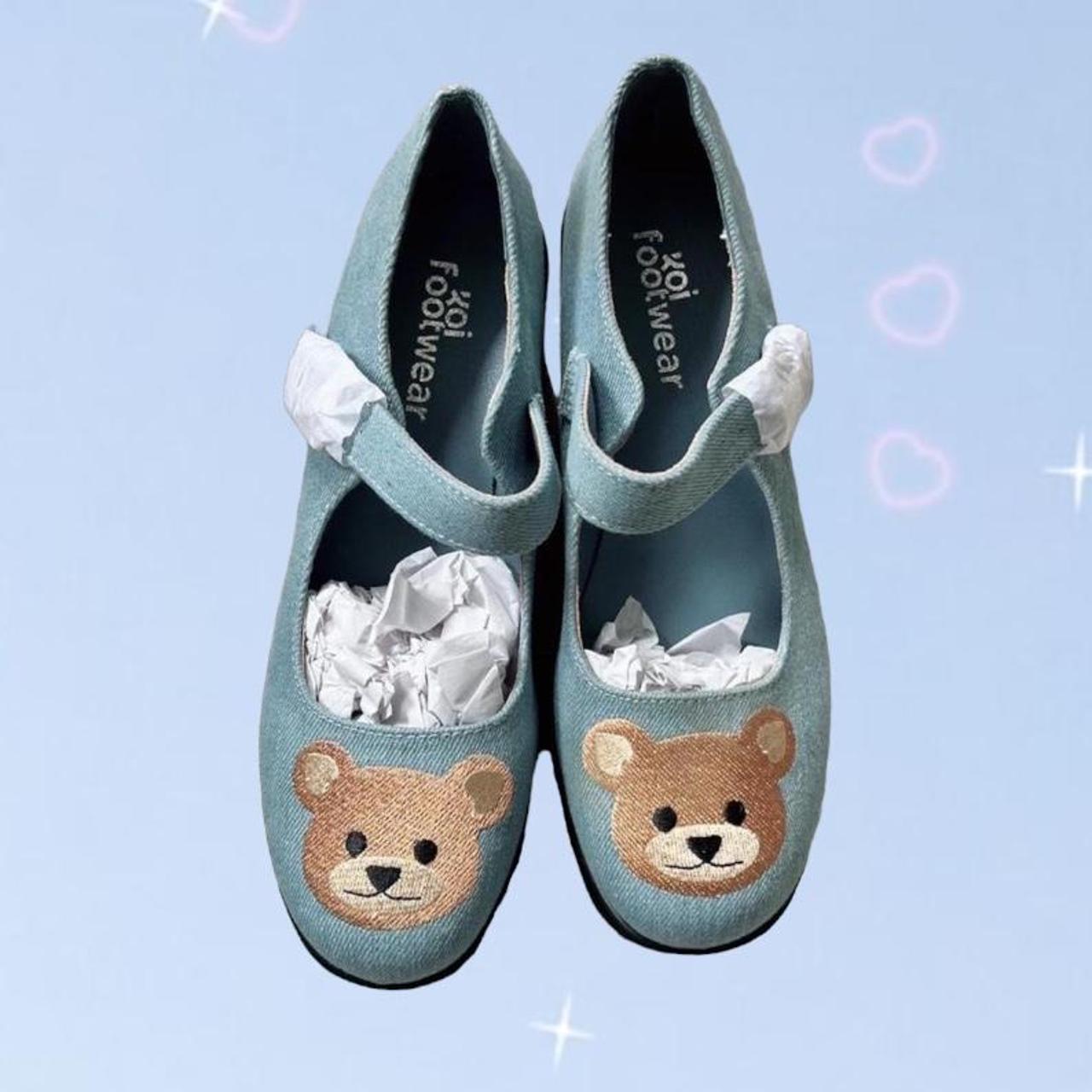 Bnwt koi footwear teddy bear mary janes.... Depop