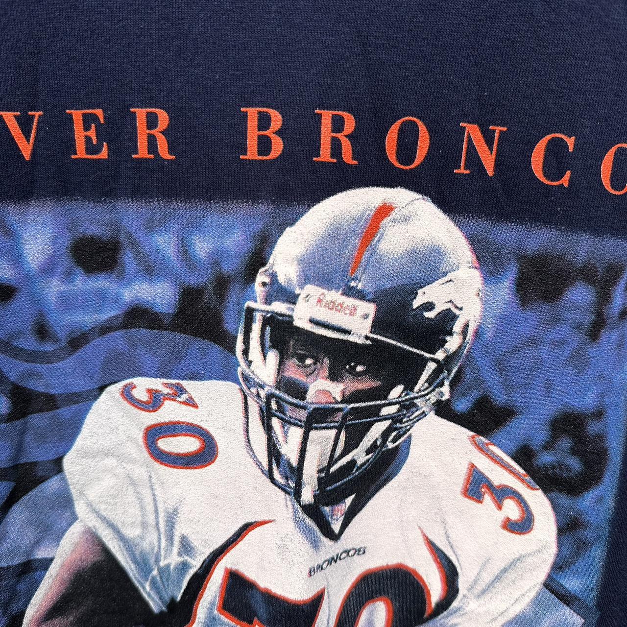 Men's Homage Terrell Davis Orange Denver Broncos Retired Player Caricature Tri-Blend T-Shirt Size: Small