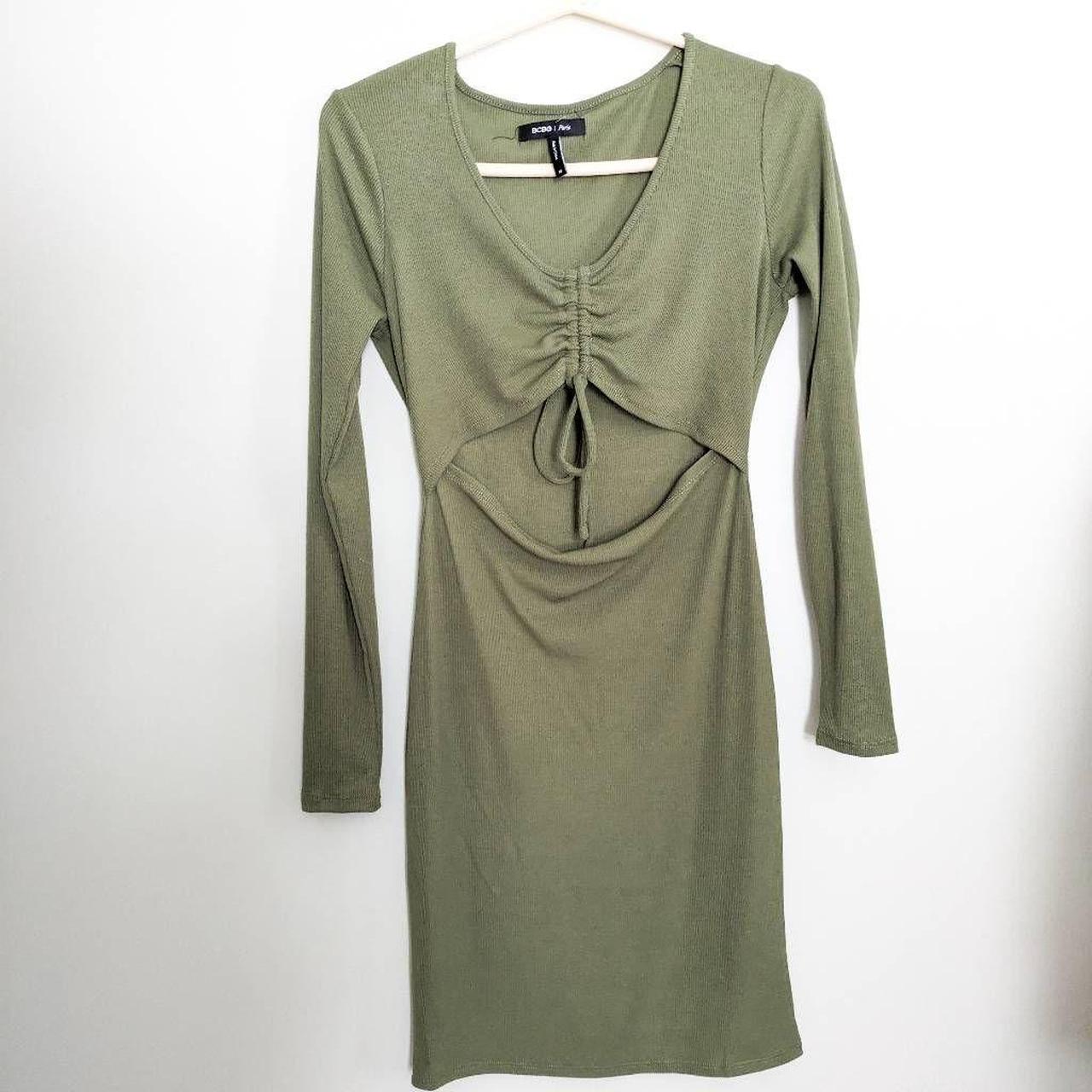 Bcbg olive green dress hotsell