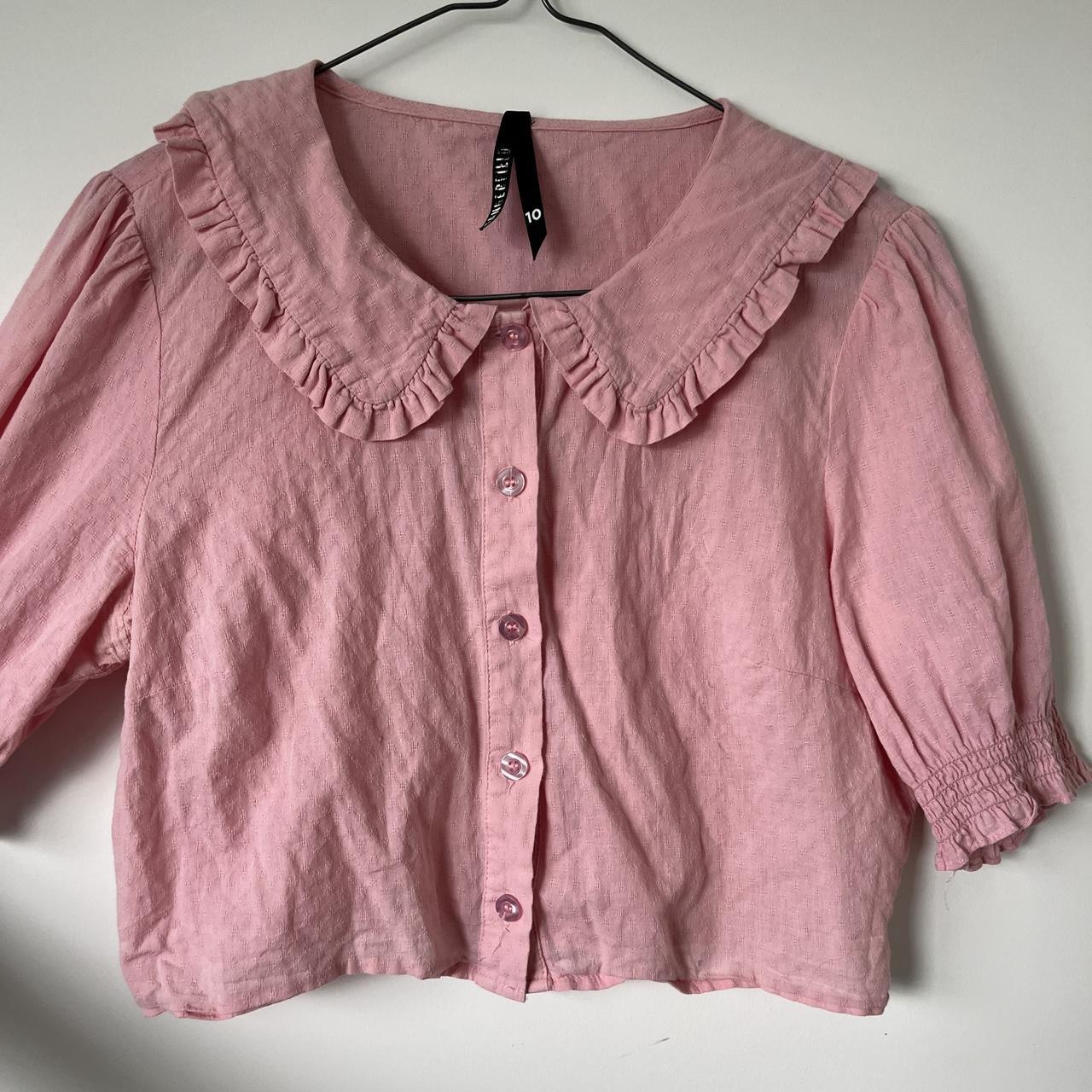 pretty pink dangerfield sailor collar blouse, button... - Depop