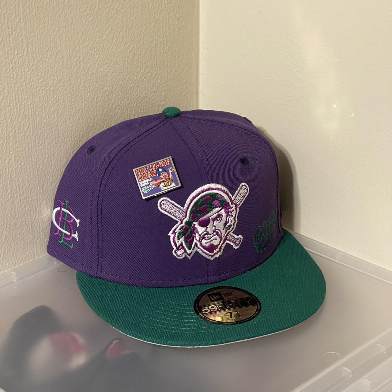 New Era Men's Green and Purple Hat | Depop