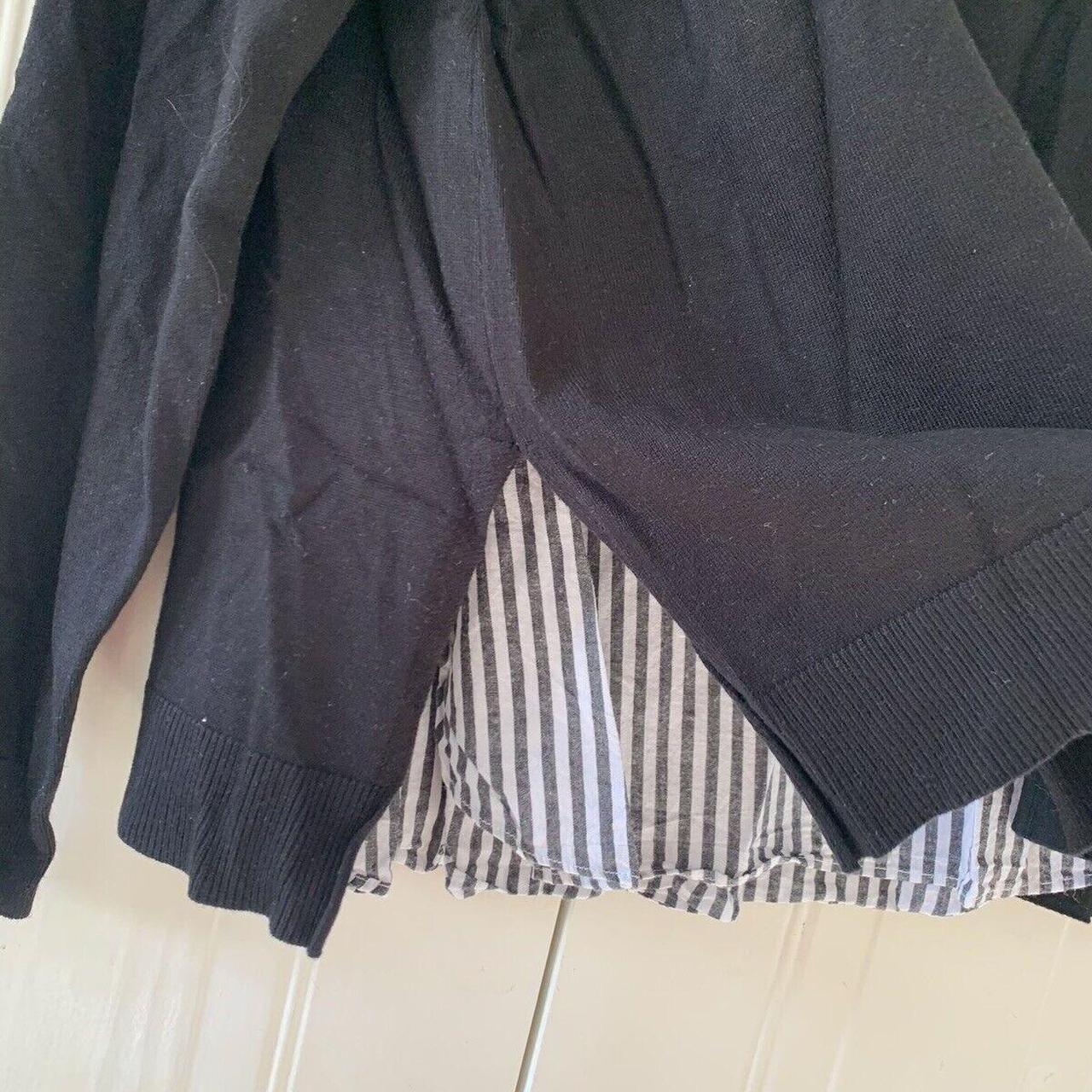 Black & white striped jumper & shirt jumper size 18... Depop