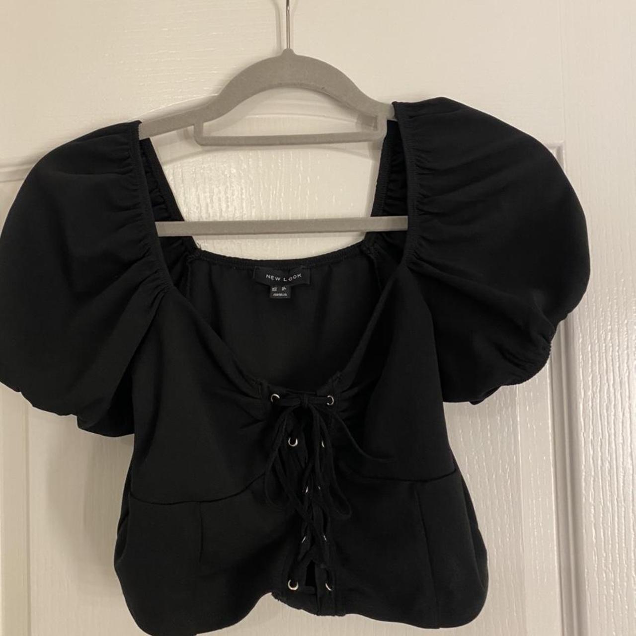 Black tie up corset top Size 12 Worn once Open to... - Depop