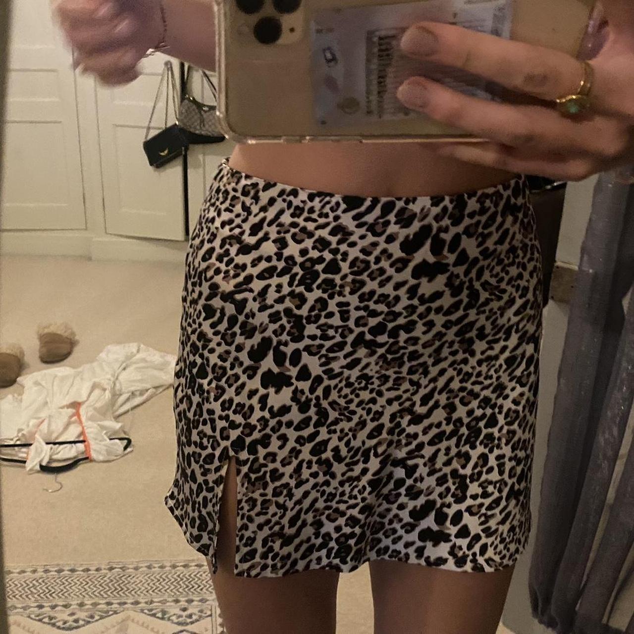 Princess Polly Leopard Mini Skirt Perfect Conditon... - Depop